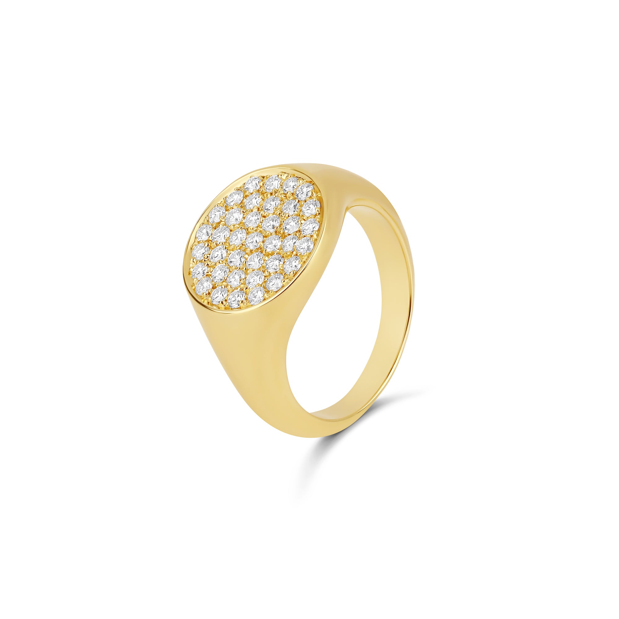 Gold band with pavé diamonds