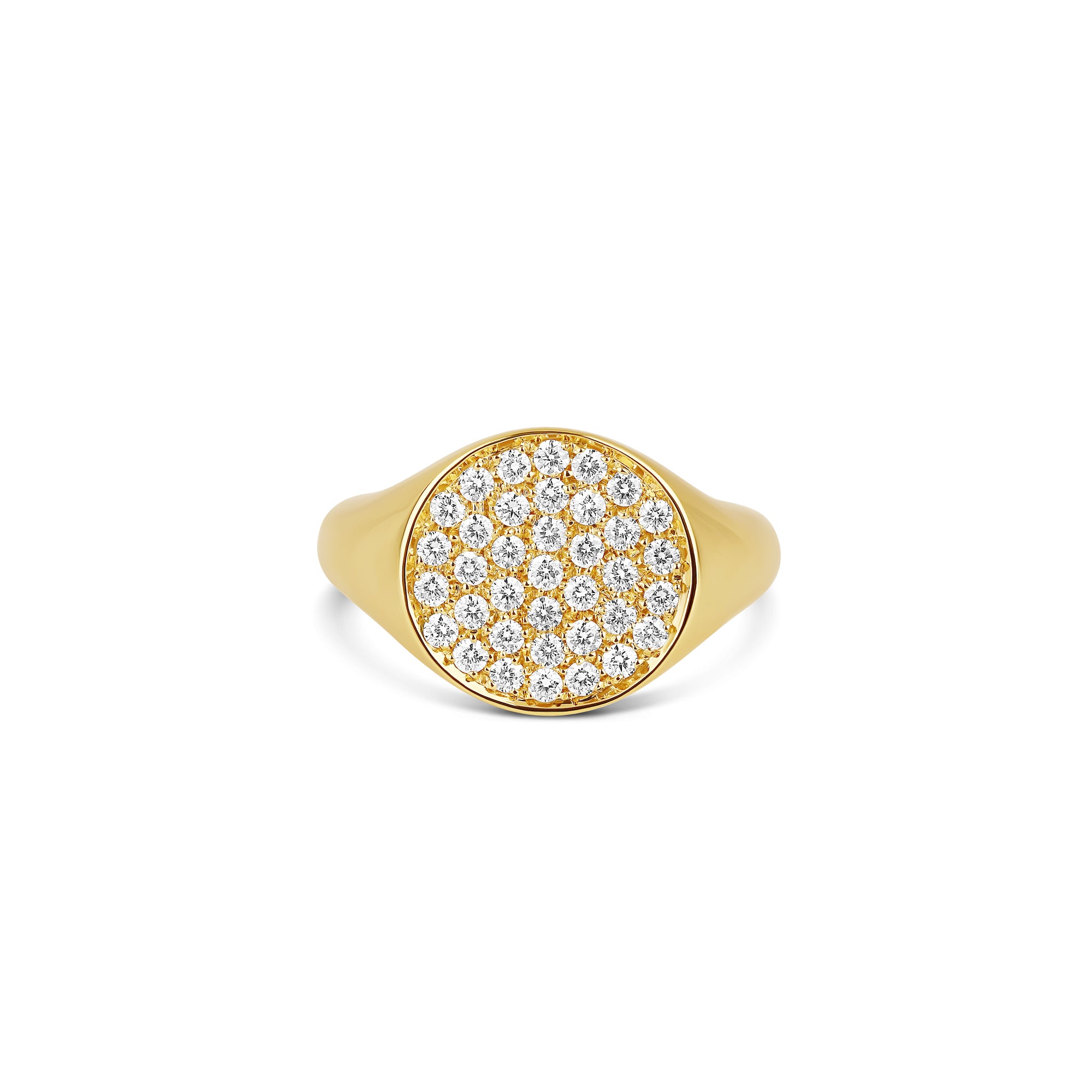 Gold band with pavé diamonds