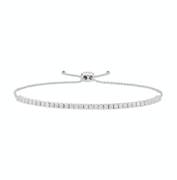 Adjustable Tennis Bracelet (White Gold)