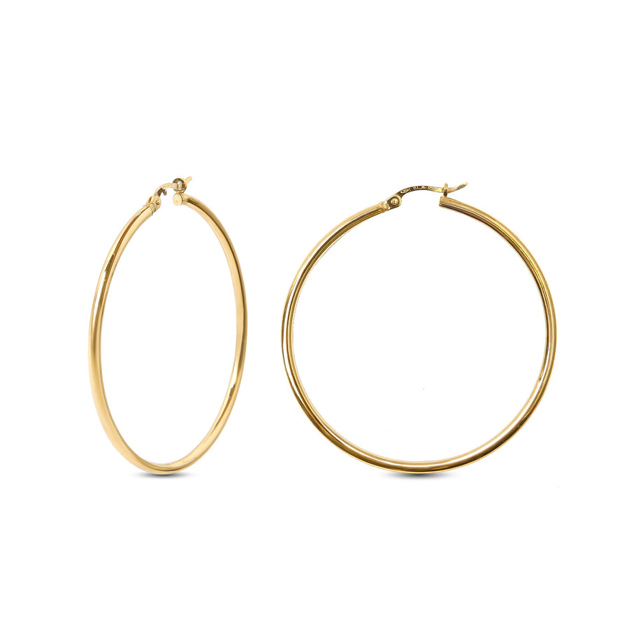 Slim 18-karat yellow gold Aya Hoops, 2.2 grams, featuring a minimalist and lightweight design for everyday elegance.