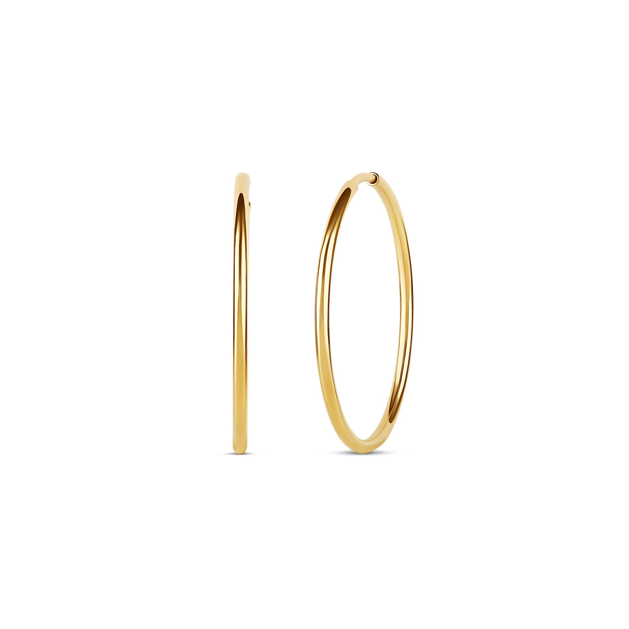 18-karat yellow gold infinity hoop earrings, weighing 4.02 grams. A sleek and timeless design perfect for versatile everyday wear.