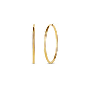 18-karat yellow gold infinity hoop earrings, weighing 4.02 grams. A sleek and timeless design perfect for versatile everyday wear.