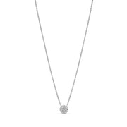 white gold necklace with pavé circle