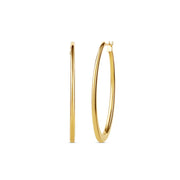 18-karat yellow gold oval hoop earrings with a polished finish, weighing 5.40 grams. A sleek and versatile design for everyday or formal wear.