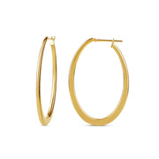 18-karat yellow gold oval hoop earrings with a polished finish, weighing 5.40 grams. A sleek and versatile design for everyday or formal wear.